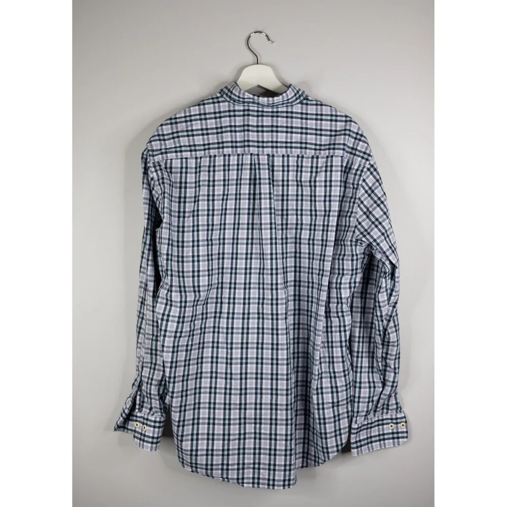 Peter Millar Button Down Mens XL Blue Plaid Excellent Stretch MF18W28NBL